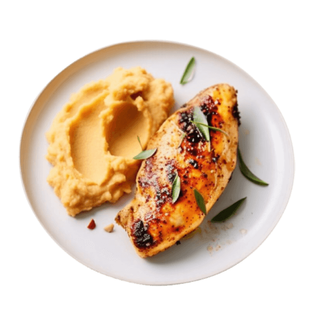 Pieczony kurczak z puree z batata