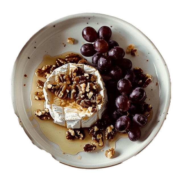 Pieczony brie z orzechami i winogronami