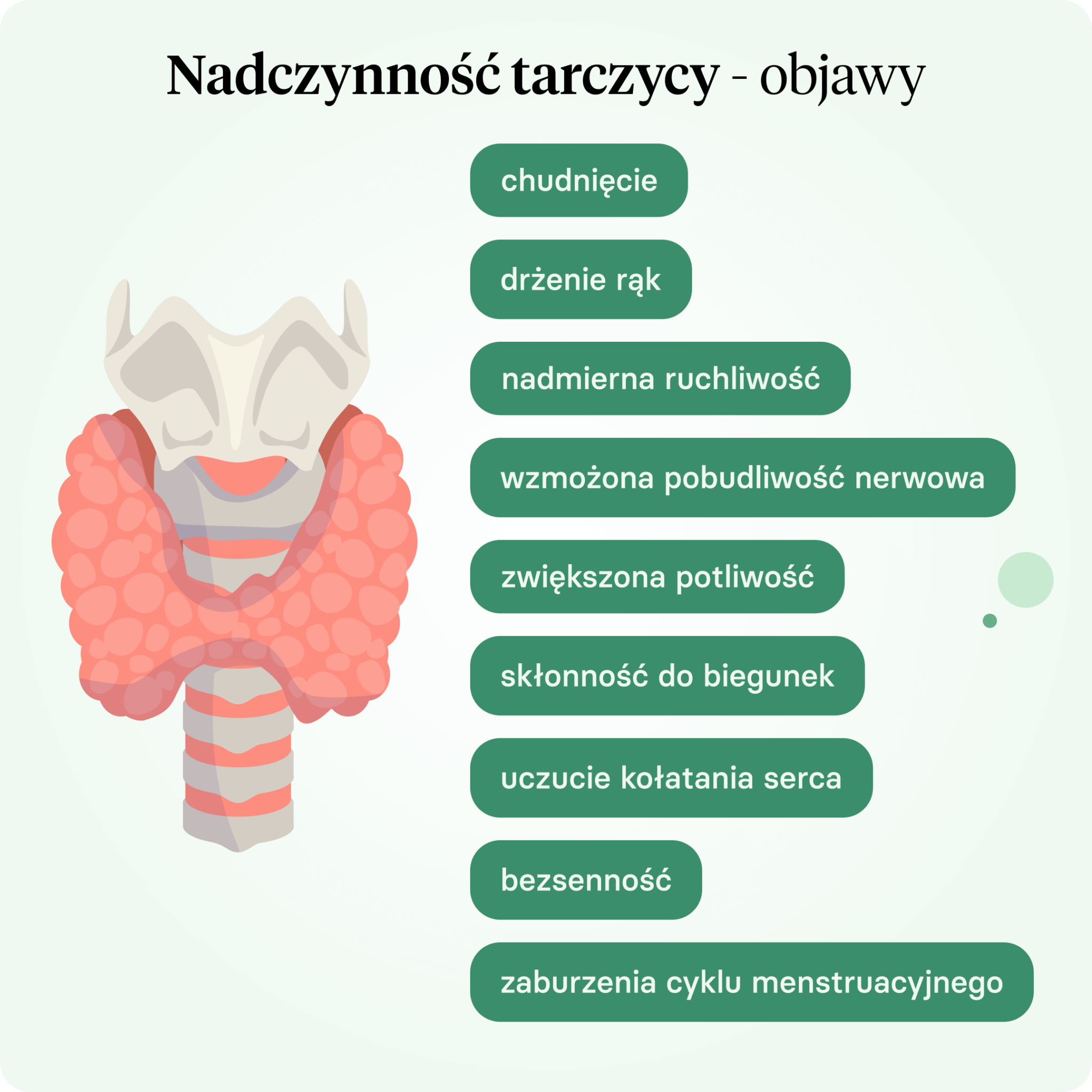 Nadczynność tarczycy - lista objawów