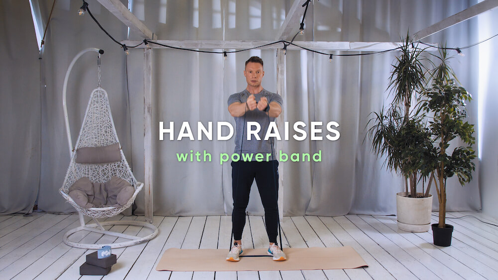 Zdjęcie ćwiczenia Hand raises with power band