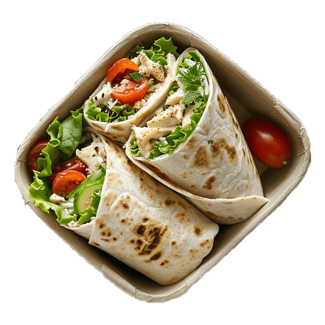 Lunchbox Wrap z hummusem i kurczakiem