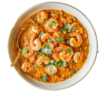 Krewetki w sosie kokosowym z curry