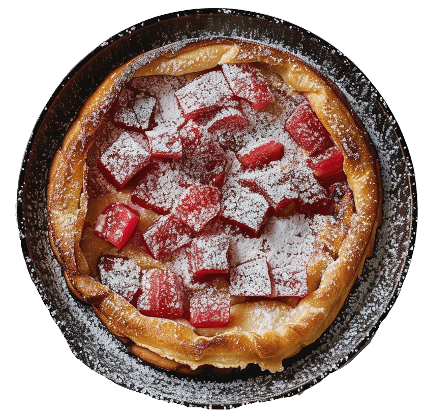 Dutch baby z dżemem rabarbarowym