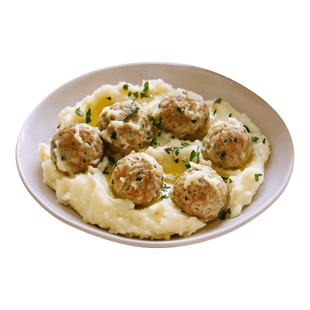 Klopsiki z selerowo ziemniaczanym puree