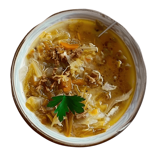 Zupa kapuśniak z kaszą gryczaną