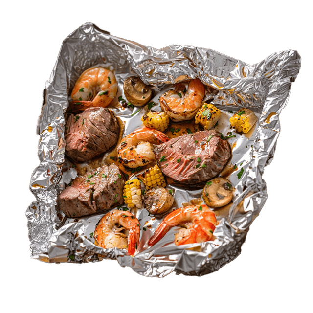 Surf and turf w papilotach