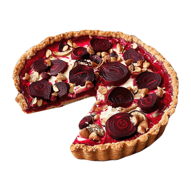 Tarta z łososiem wędzonym, buraczkami i serem