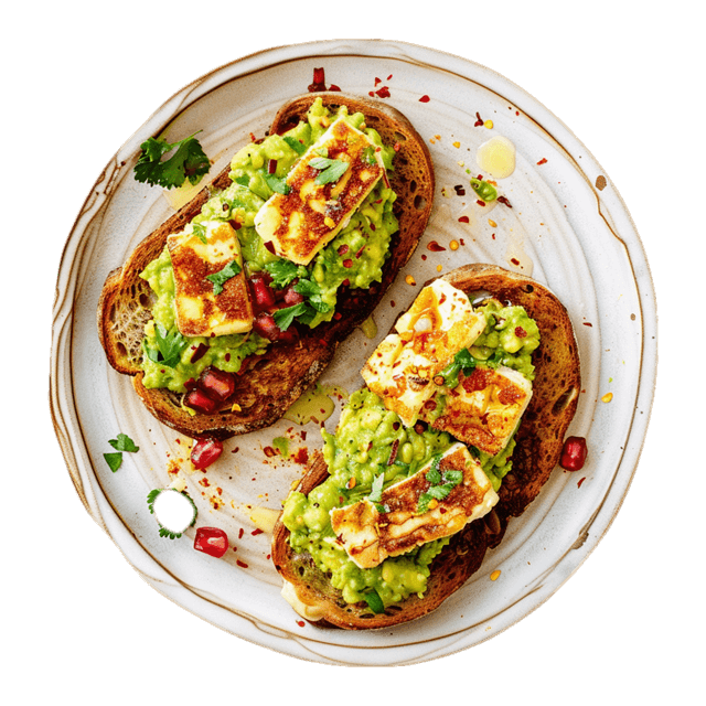 Grzanki z guacamole i halloumi