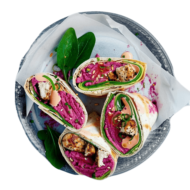 Tortilla z kurczakiem i botwinką