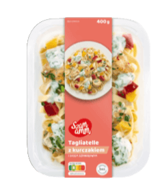 Tagliatelle z kurczakiem w sosie szpinakowym