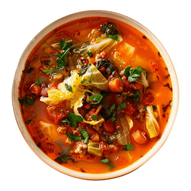 Zupa z młodej kapusty z chorizo
