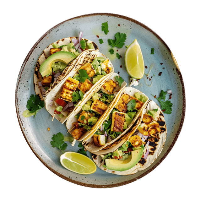 Tacos z serem halloumi