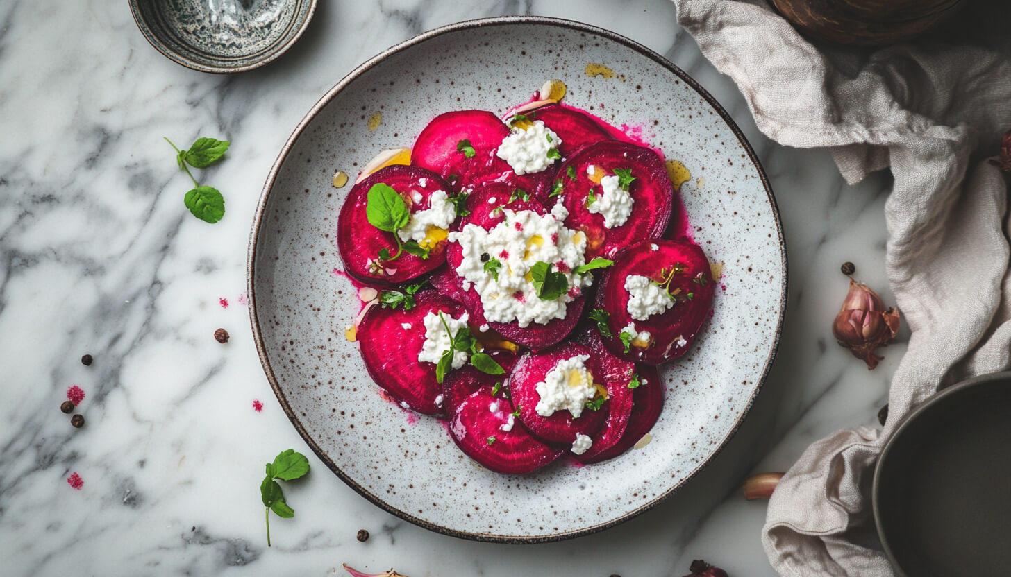 Carpaccio z buraka z serkiem wiejskim