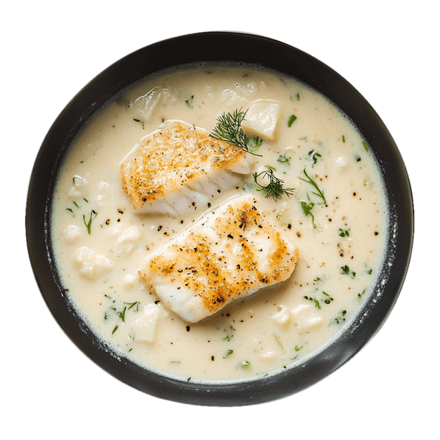 Zupa krem z warzyw z pieczonym dorszem
