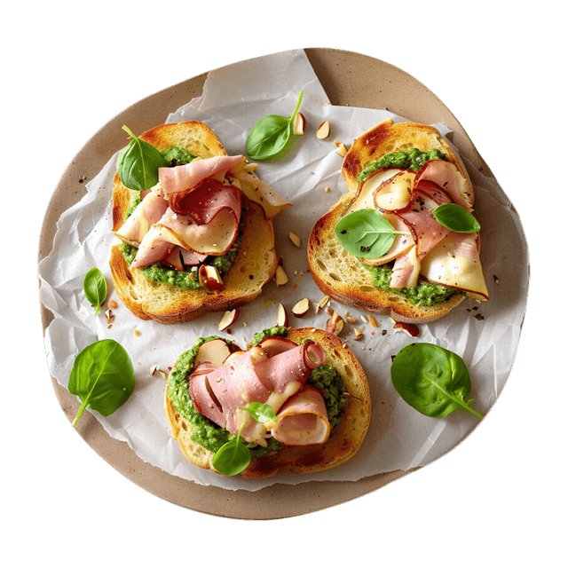 Kanapka z pesto i szynką