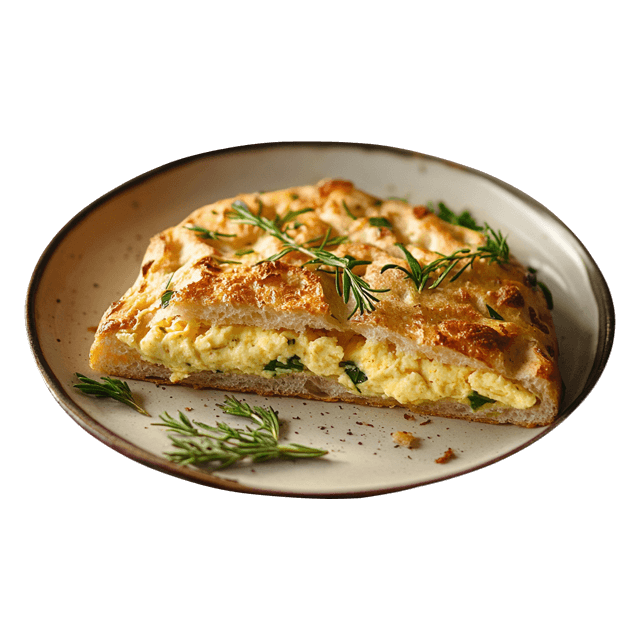 Pasta jajeczno-twarogowa z focaccią