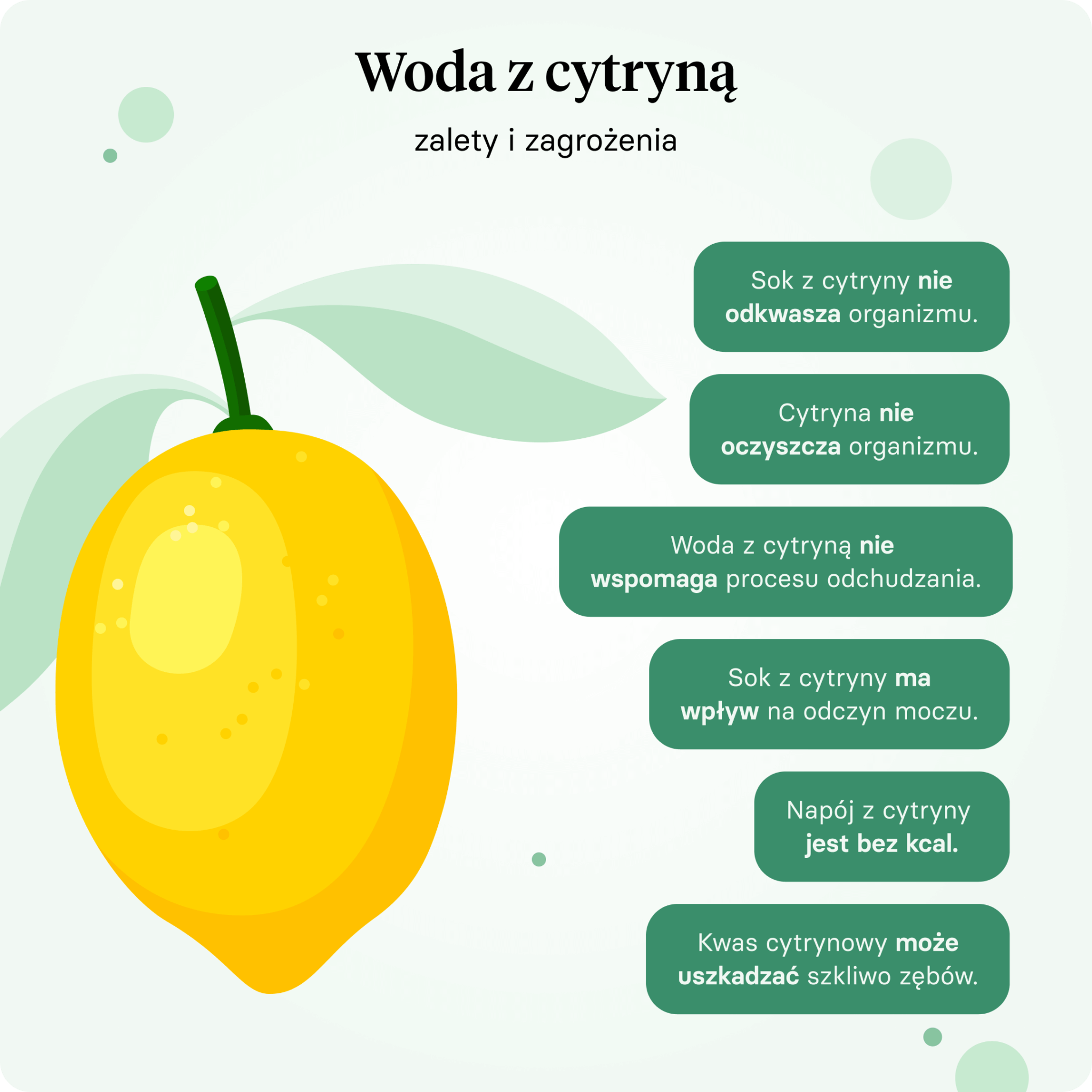 Woda z cytryną - zalety i zagrożenia