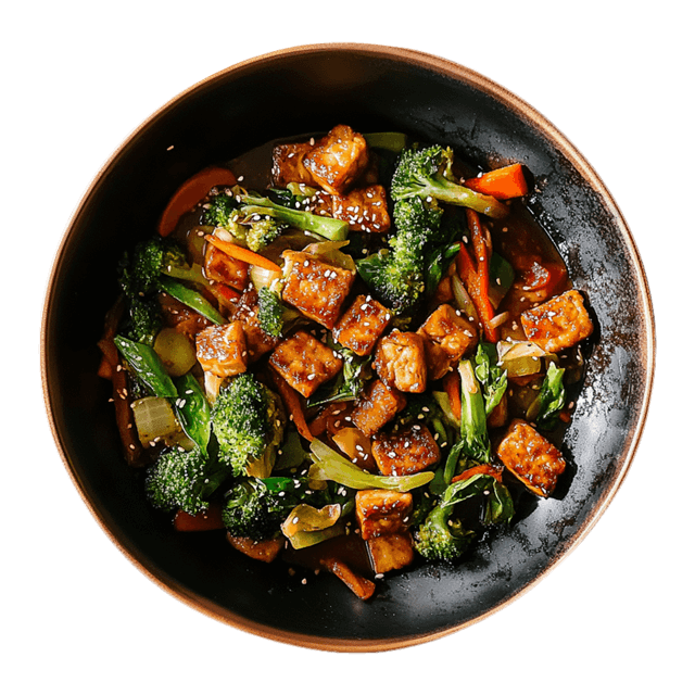 Stir fry z tempehem i warzywami