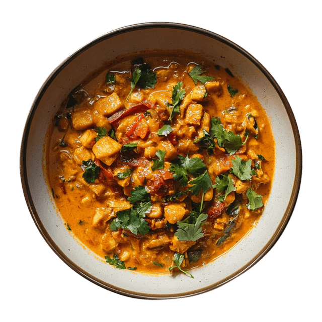 Tofu w sosie curry ze strączkami