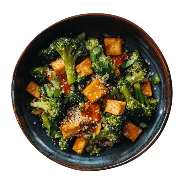 Tofu z warzywami i komosą ryżową