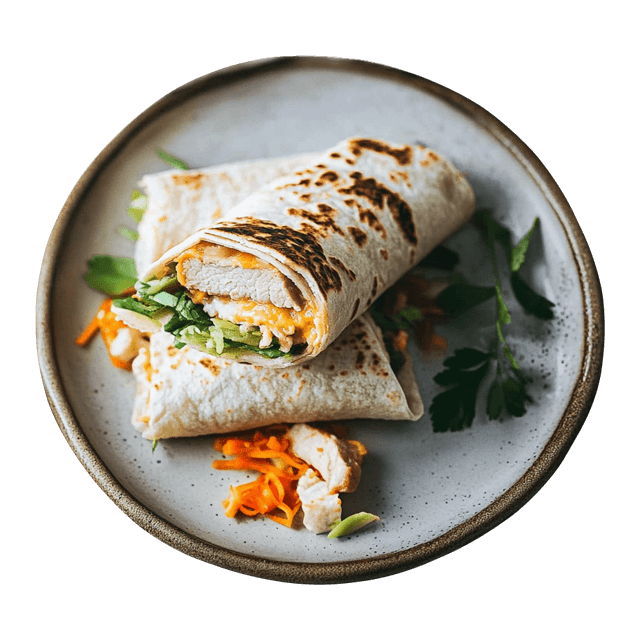 Tortilla ze schabem i serem cheddar