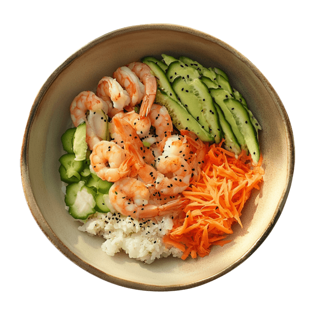 Sushi bowl z krewetkami
