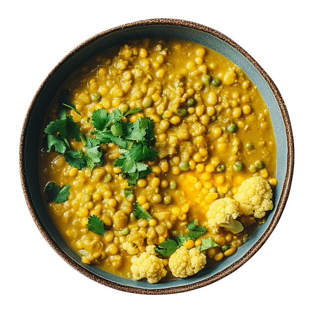 Dahl z kalafiora i grochu