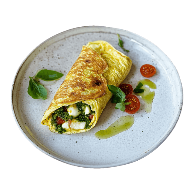 Omlet z pesto i mozzarellą
