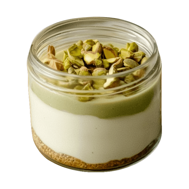Jednoporcjowy serniczek pistacjowy