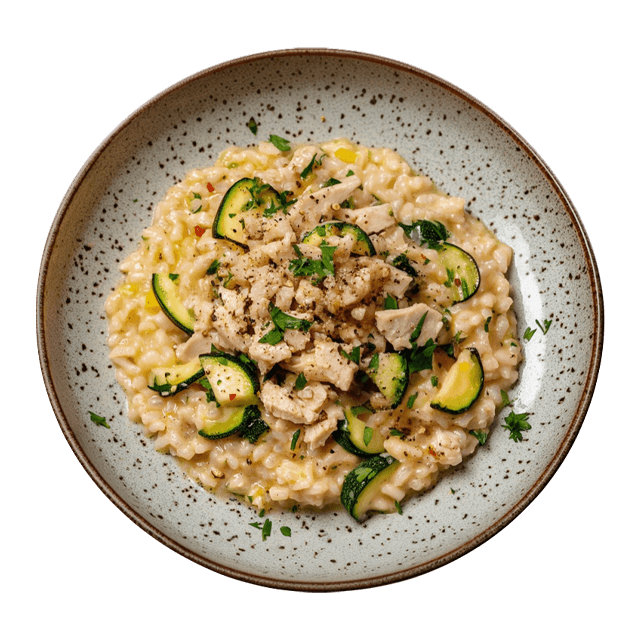 Risotto z indykiem, cukinią i natką pietruszki