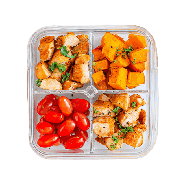 Lunchbox Kurczak gyros z batatami, pomidorkami i sosem