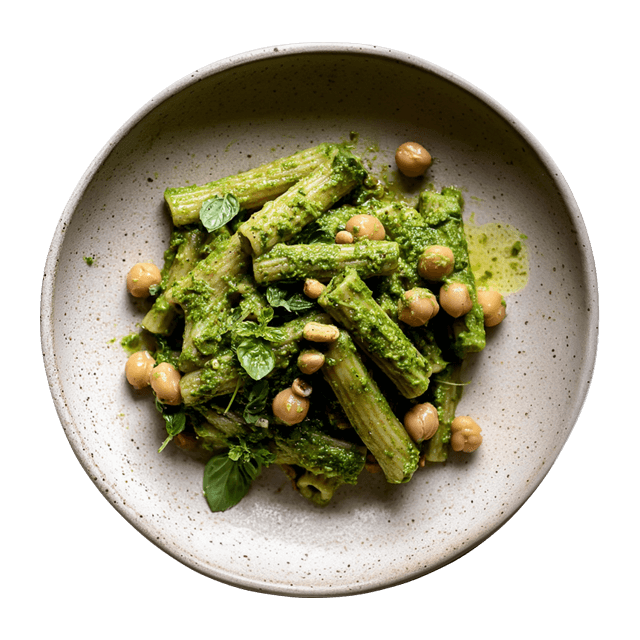Makaron z pesto i ciecierzycą