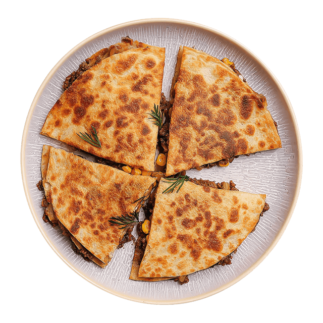 Quesadilla z mięsem mielonym w sosie pomidorowym