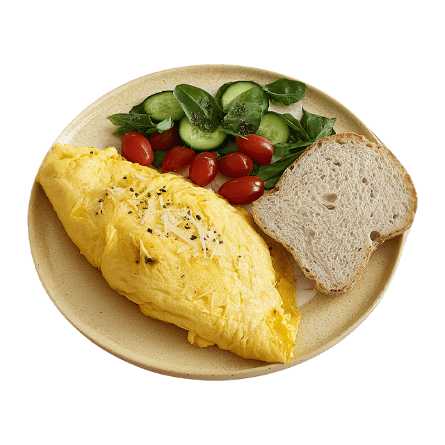 Omlet z parmezanem i bazylią