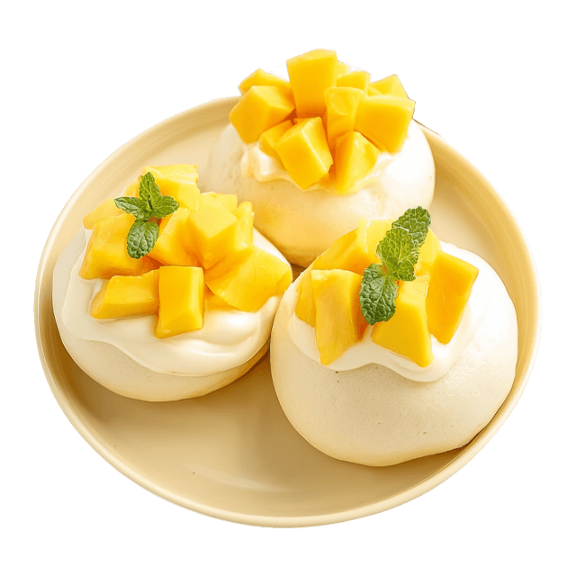 Pampuchy z twarożkiem i mango