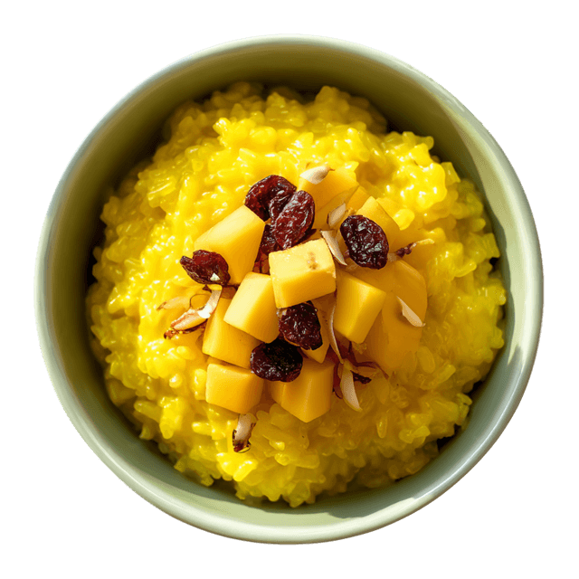Pudding ryżowy złote mleko z mango i suszoną żurawiną