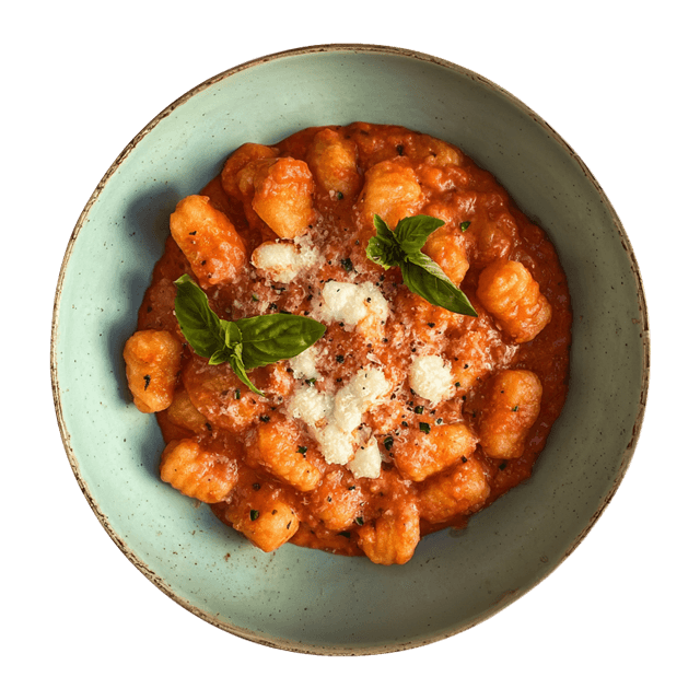 Gnocchi w sosie z pieczonej czerwonej papryki