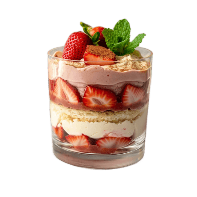 Proteinowe tiramisu z ricottą i truskawkami