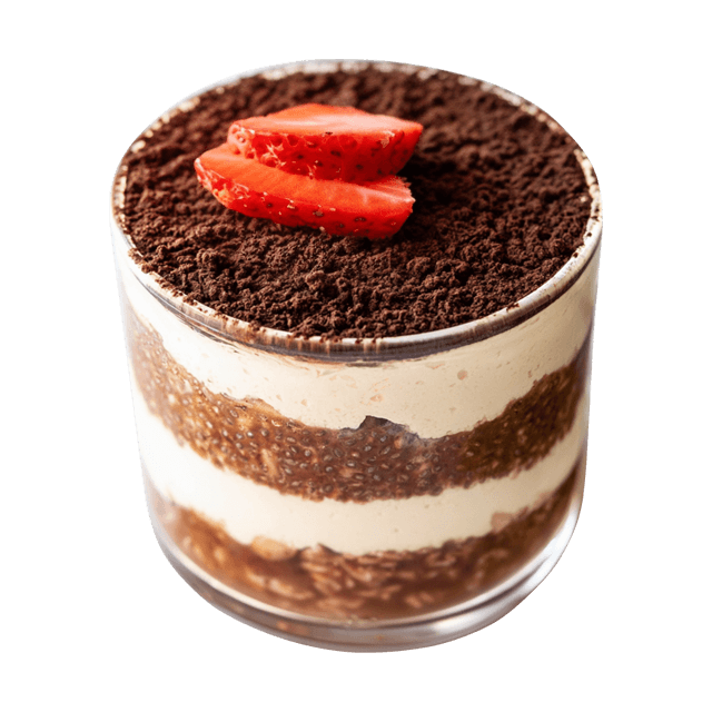 Nocna owsianka tiramisu z truskawkami