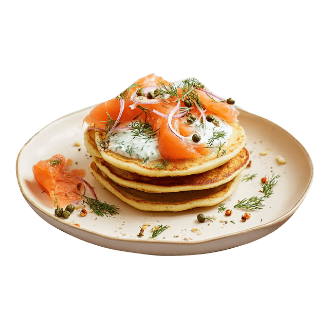 Ziołowe pancakes z łososiem