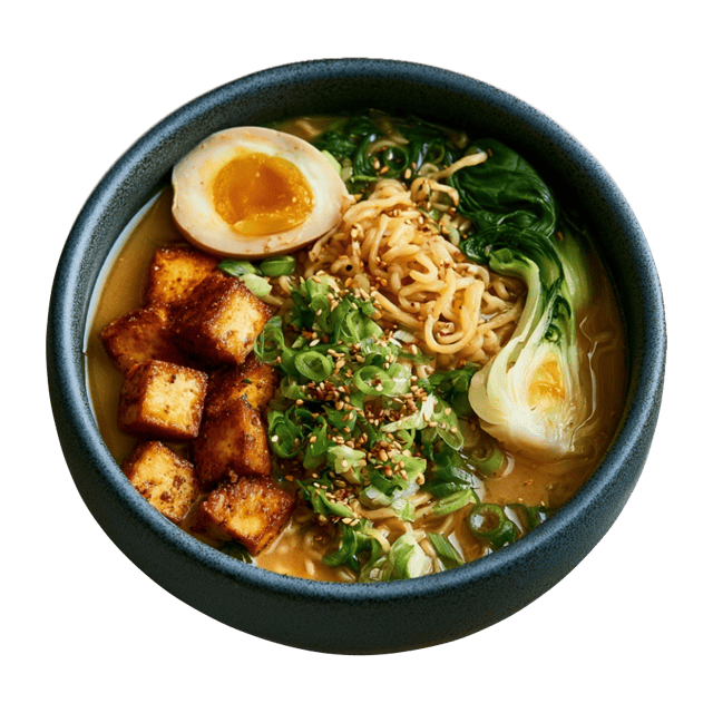 Miso ramen z jajkiem i tofu
